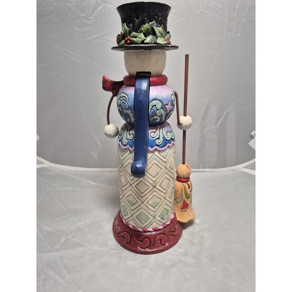 2010 Jim Shore Nutcracker Figurine "Nuts About Winter" Snowman W/ Broom 4020129 - Picture 4 of 11